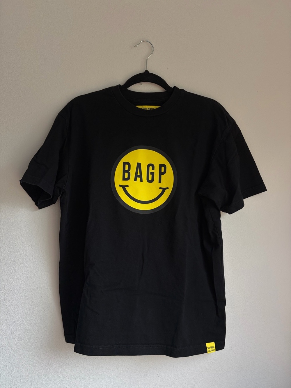 BAGP Smiley Logo‎ Black T-Shirt with Yellow Graphic
